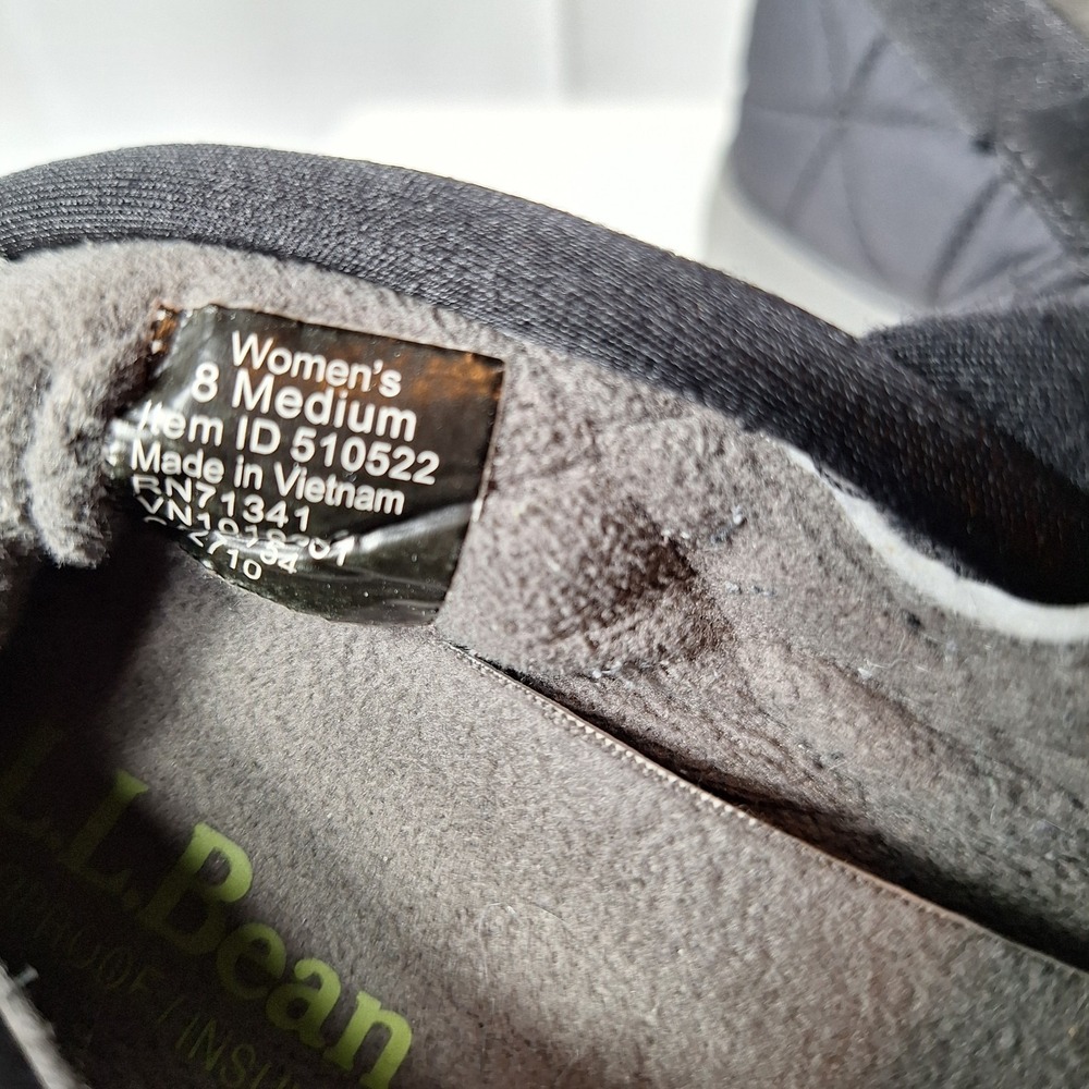 L.L. BEAN Ultralight Primaloft Quilted Slip-On Waterproof Insulated Shoes Sz 8 - Picture 5 of 8